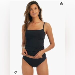 AMAVI Women's Over The Shoulder Underwire Tankini Top-Basic Hipster Bikini Set